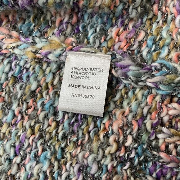 Lovers And Friends Pastel Chunky Knit Mindy Cardigan Small Metallic Purple Pink - Picture 7 of 8